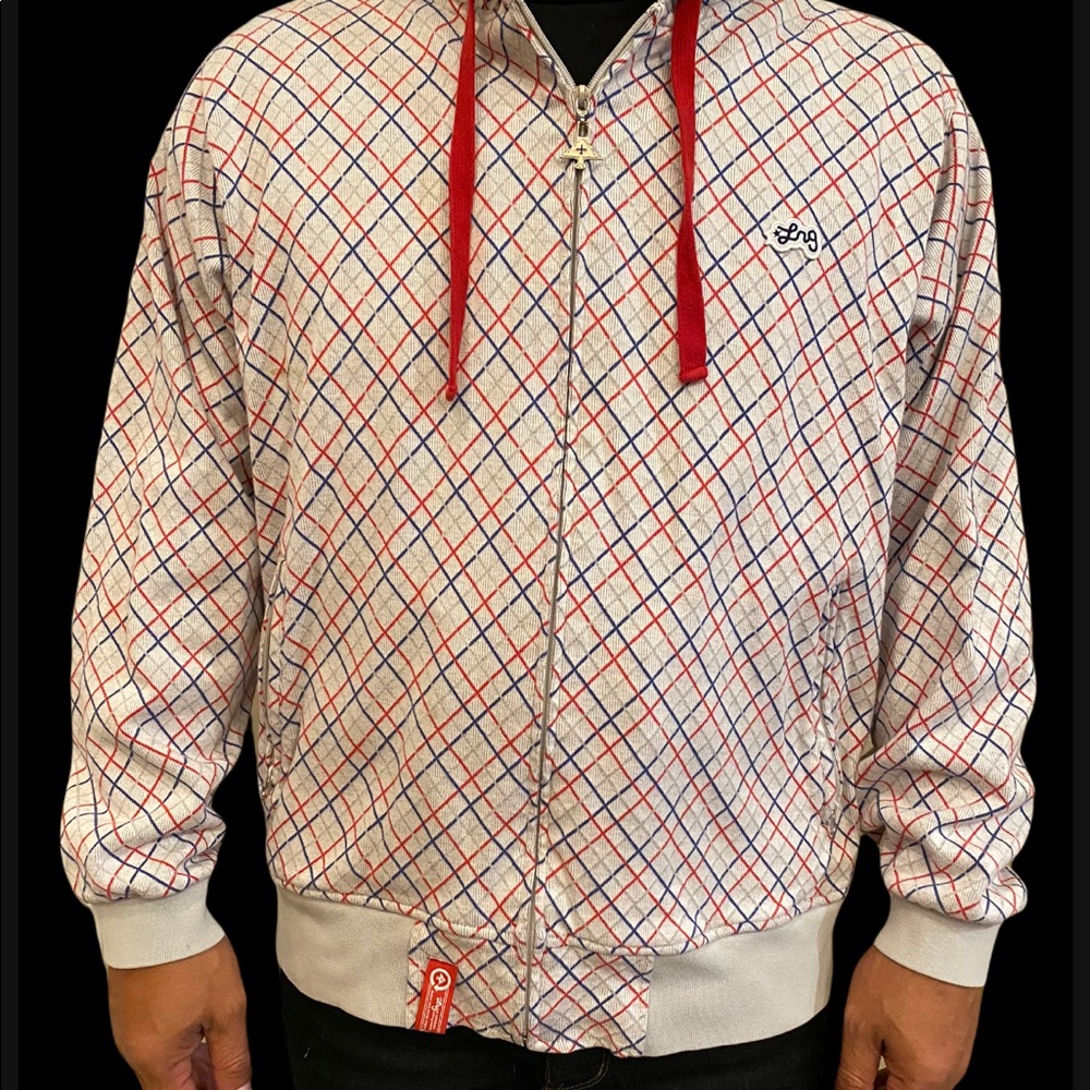 LRG long sleeve, zip-up hoodie.